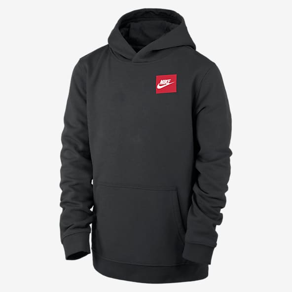Boys Black Hoodies Pullovers. Nike